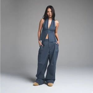 SKIMS Outdoor Woven Wide Leg Pant Indigo